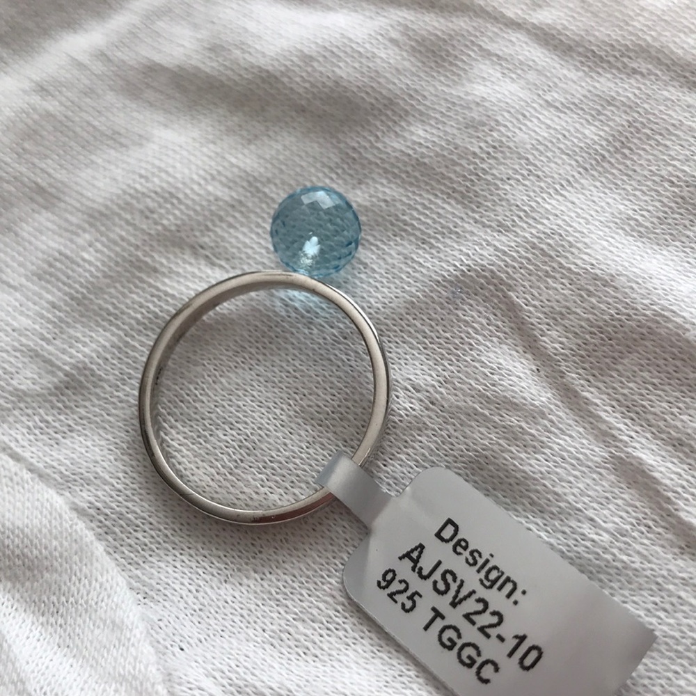 NWT 💍 Blue Topaz Sterling Silver Ring, Size 10